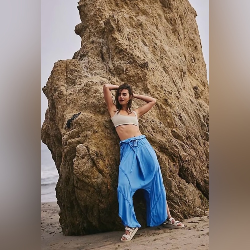 NWT Free People Movement Head Start Harem Pants in Coastal Blue